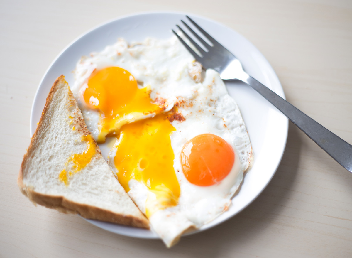 Fried egg sunny side up egg yolk