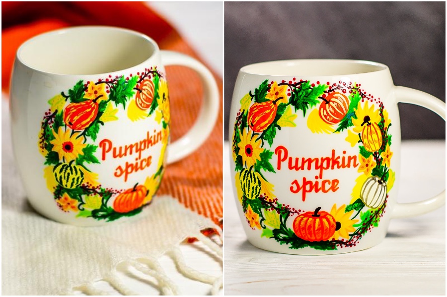 Punpkin spice | Hand-Painted Glass Cups And Teapots That Will Make Your Day | Her Beauty