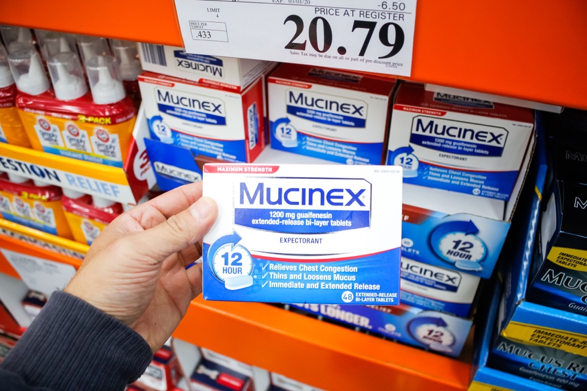 holding mucinex product