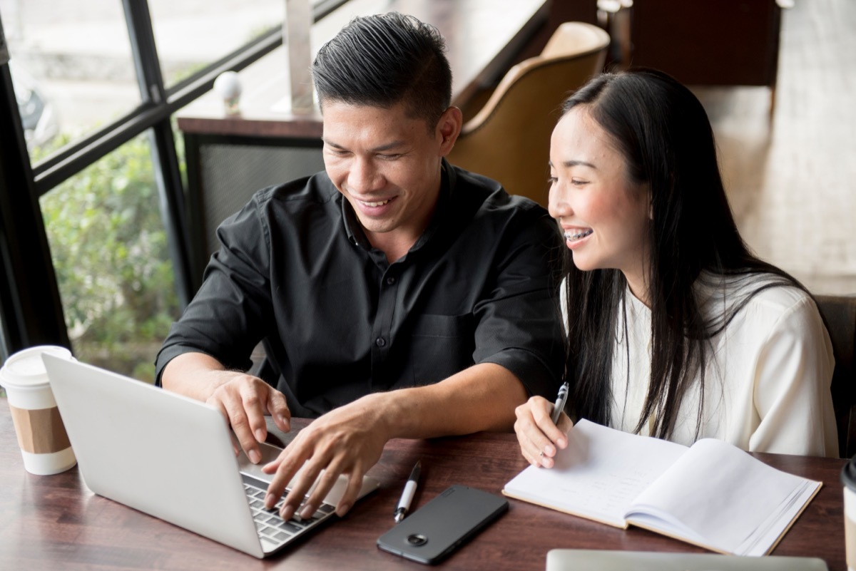 couple managing bank account together