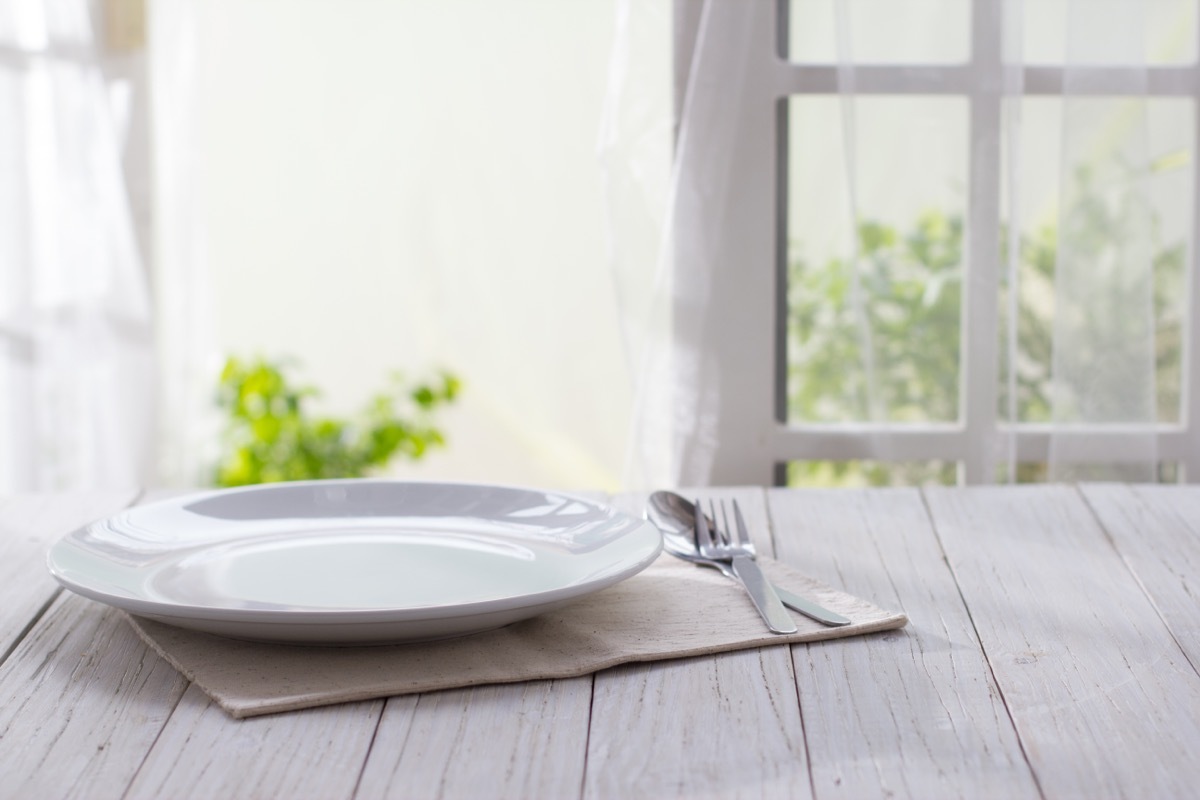 empty plate on a table