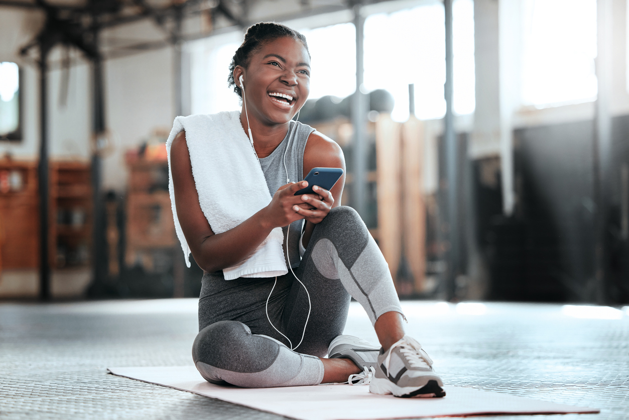 young black woman working out