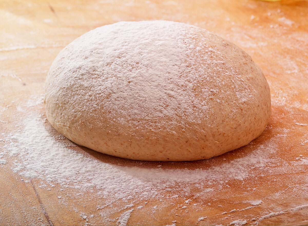 pizza dough ready to bake