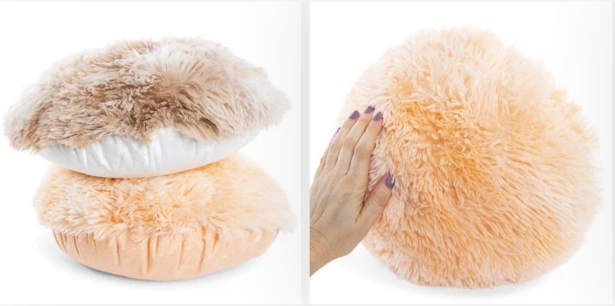 furry pillows, dollar store fall decor