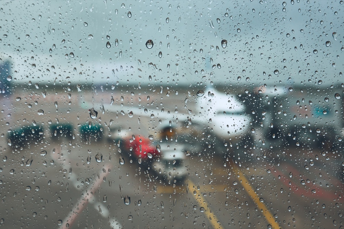 thunderstorm happening on airport