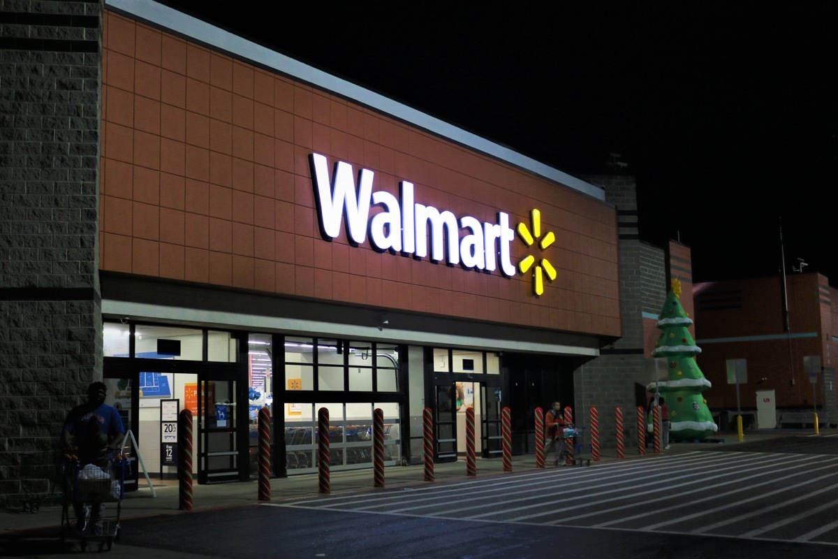 walmart exterior at night