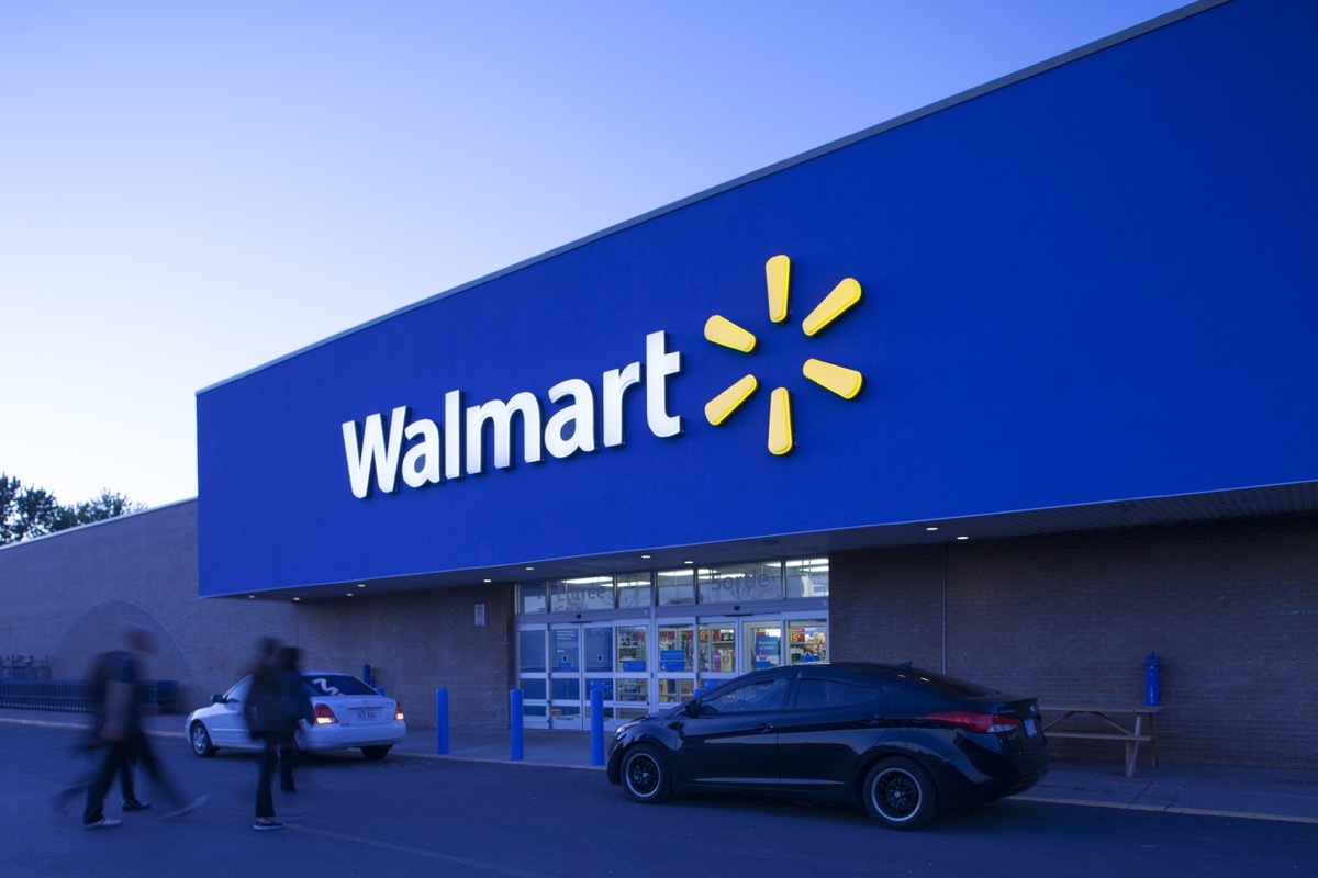 View at Longueuil storefront from its parking lot.Walmart is an American public multinationnal corporation stores and warehouse stores.