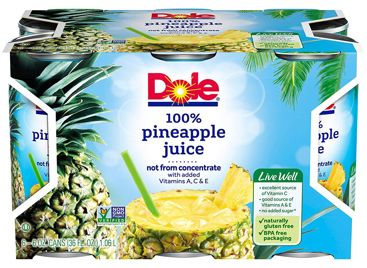 package of dole pineapple juice cans