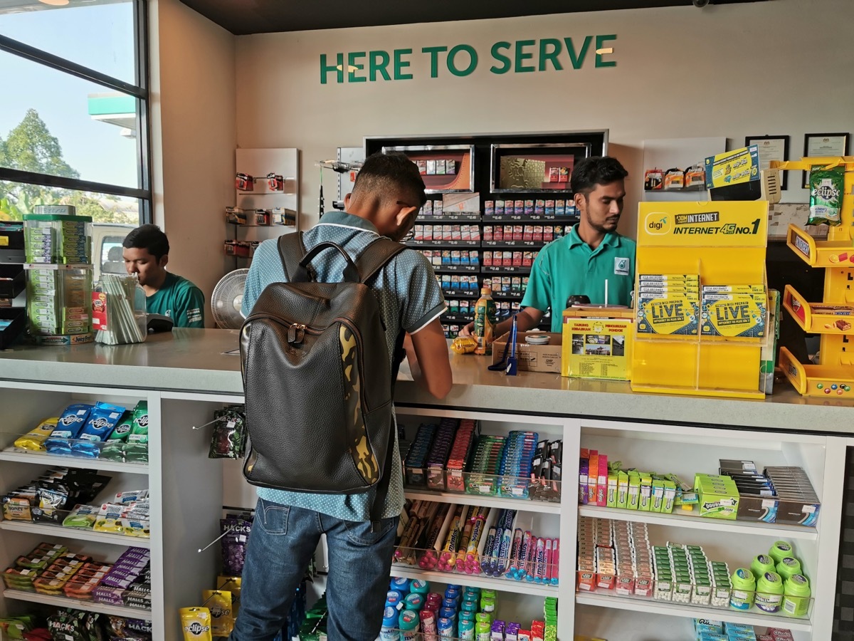 cashier at gas station