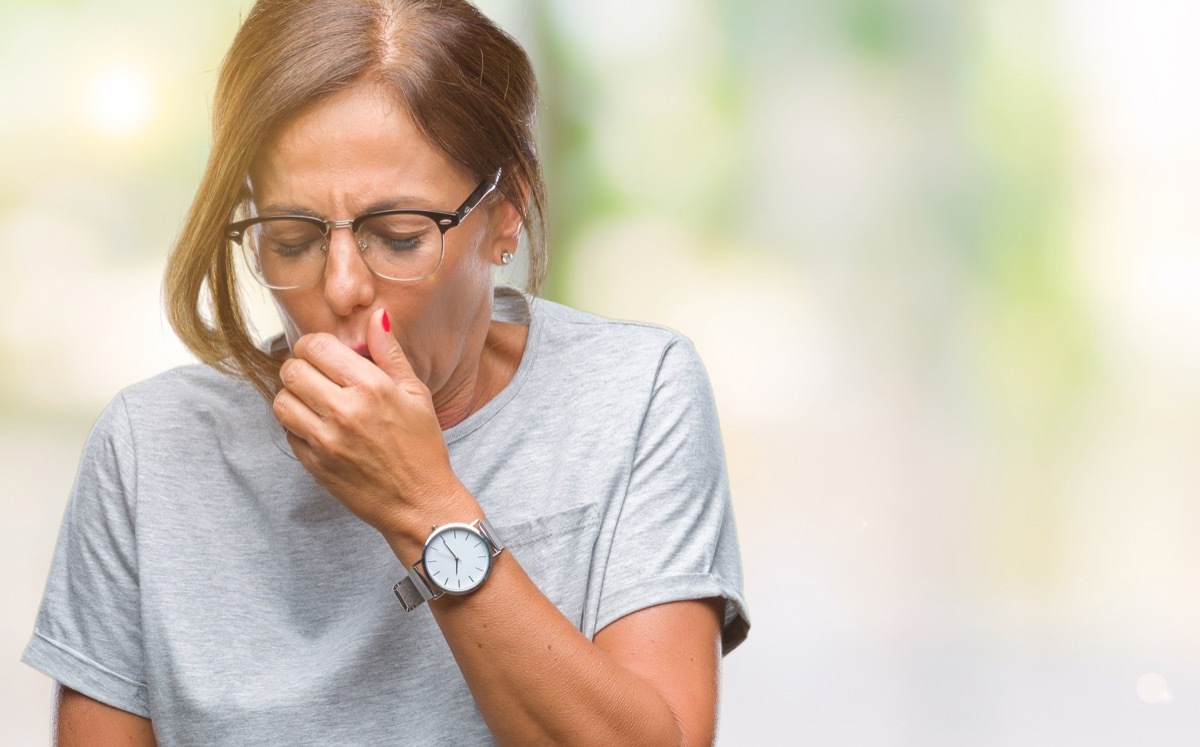 woman coughing, health risks after 40