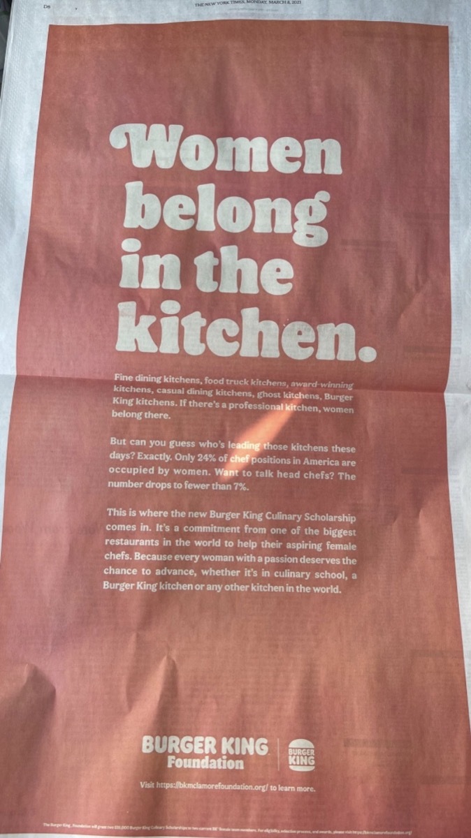 burger king ad in new york times