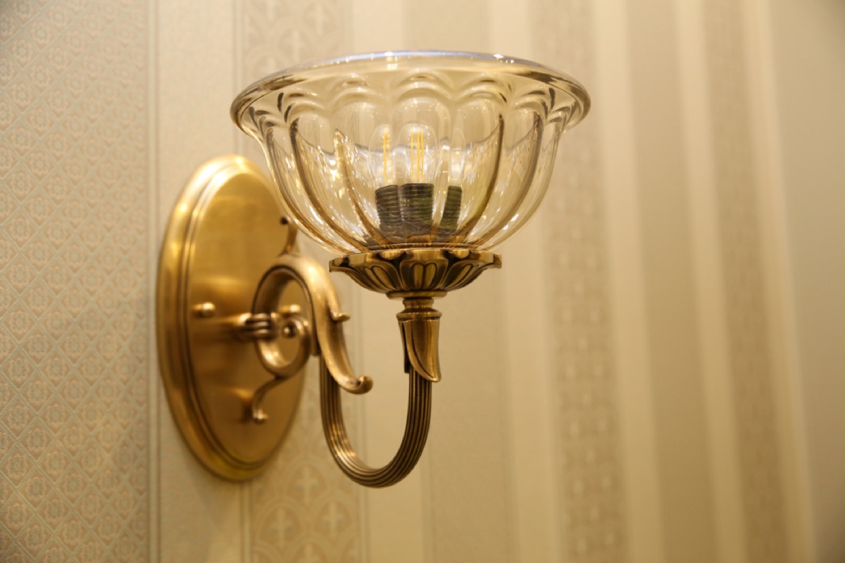 vintage glass wall sconce, vintage home upgrades