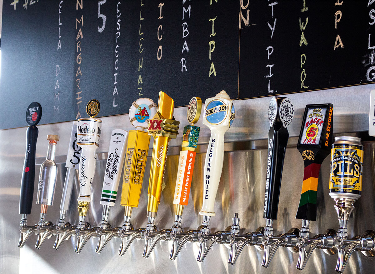 beer tap handles at bar