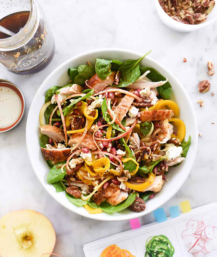 Butternut squash apple and roast turkey salad