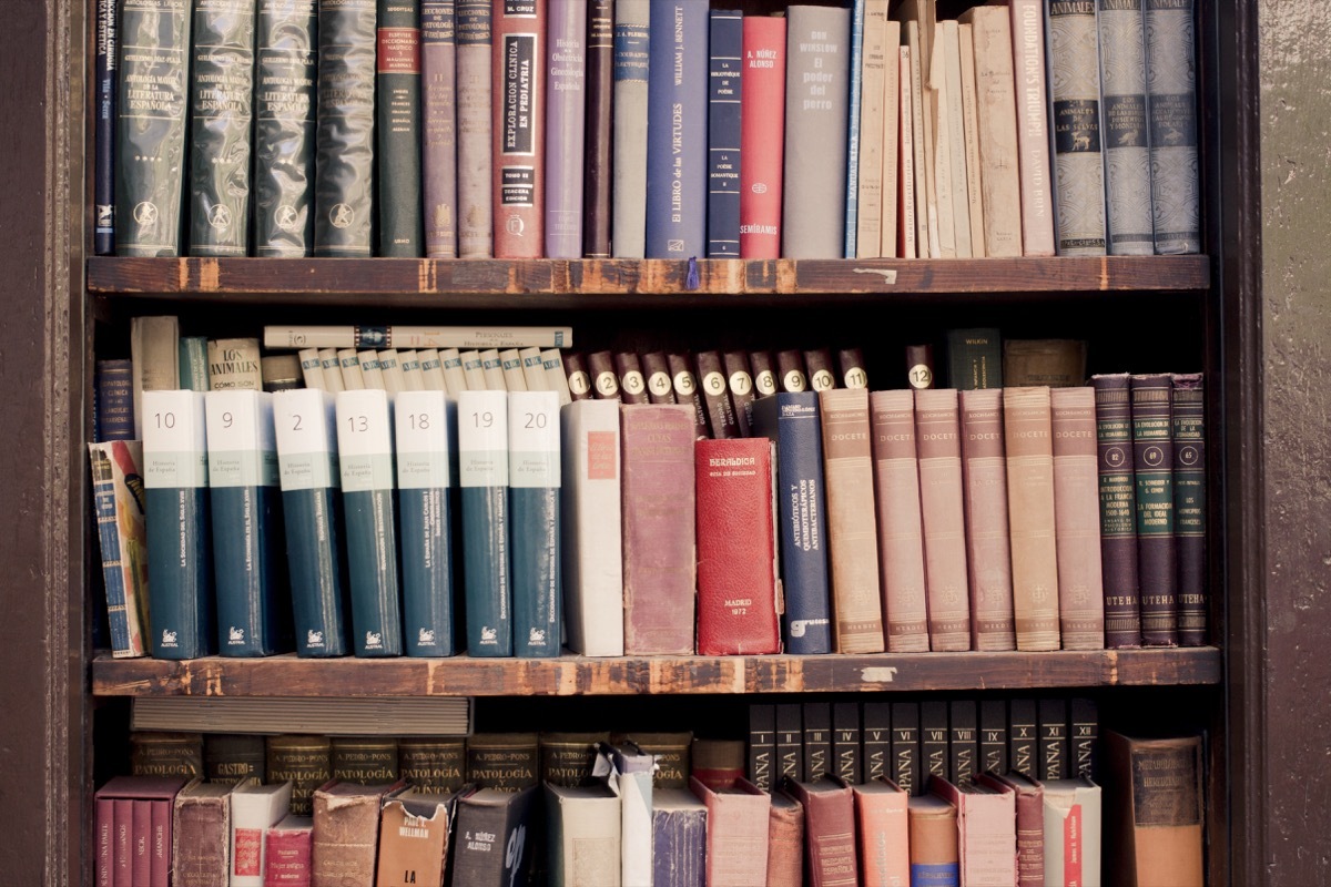 books on bookshelf