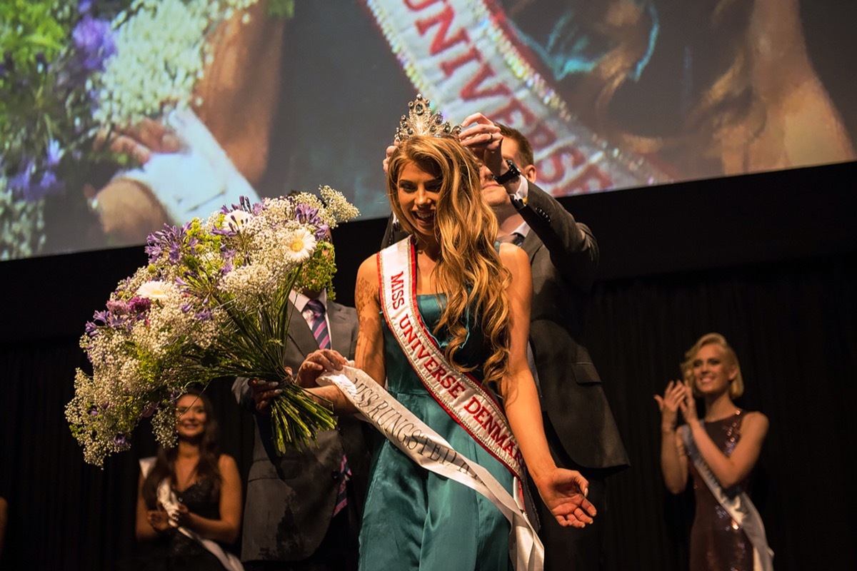 tall pageant contestant miss demark being crowned, pageant facts