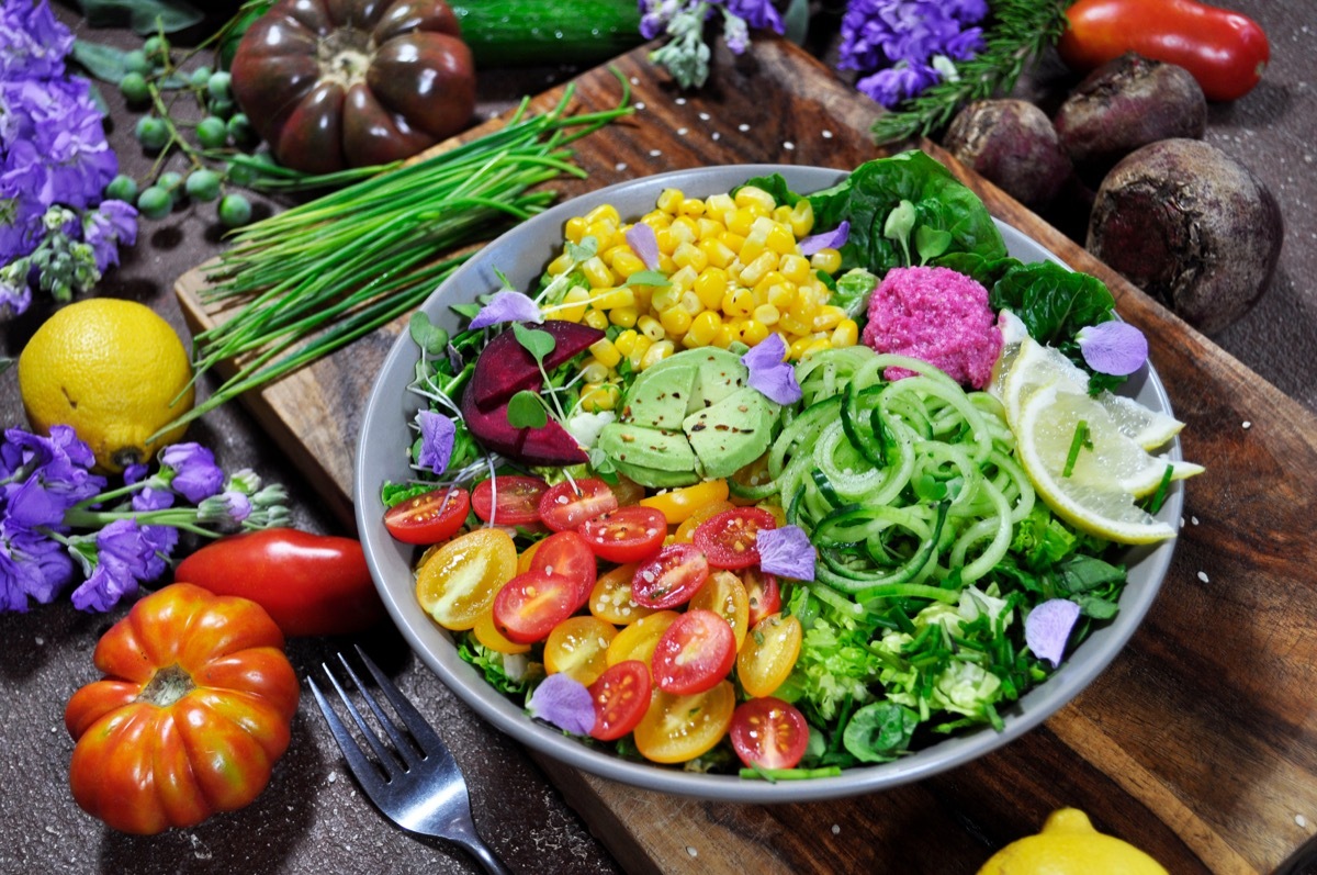 Plant based meal of salad