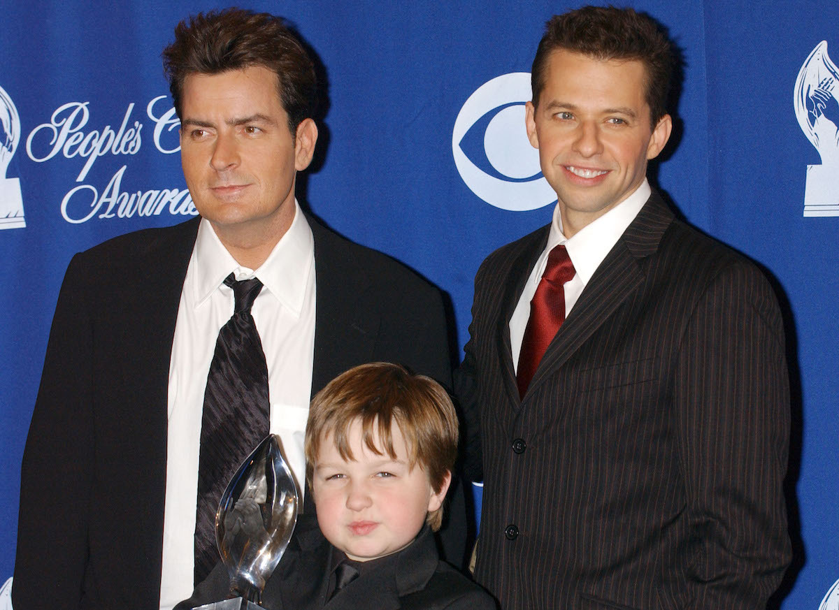 Charlie Sheen, Angus T. Jones, and Jon Cryer at the 2004 People's Choice Awards