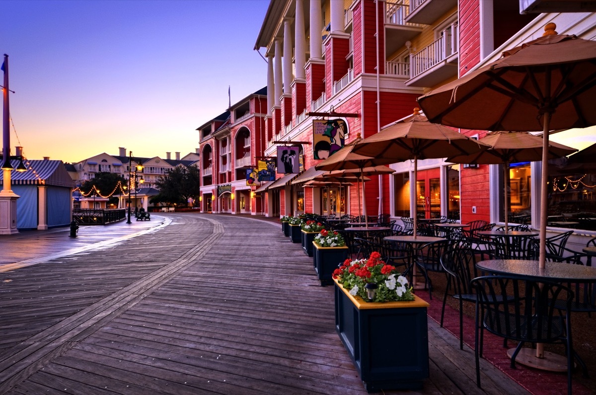 early morning at the disney boardwalk inn