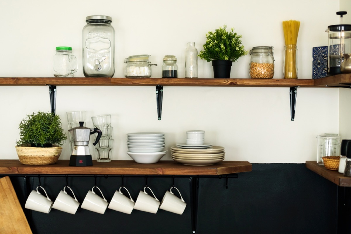 kitchen shelves, joanna gaines tips