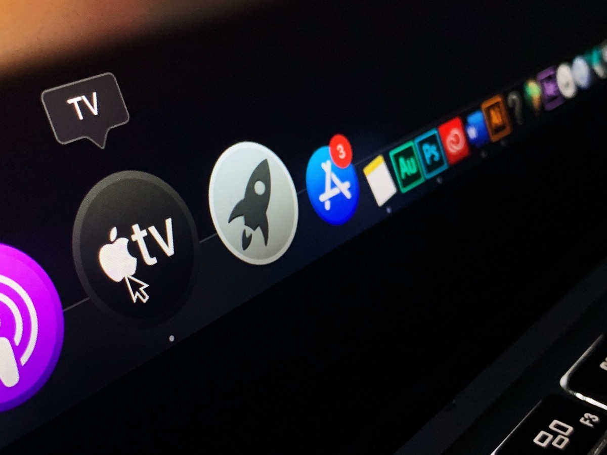 Computer with the Apple TV plus and App Store logo, is a digital multimedia receiver designed, manufactured and distributed by Apple .. United States, December 4, 2019