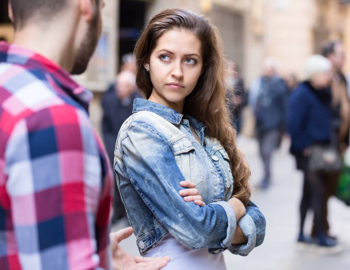 arrogant woman looking at friend