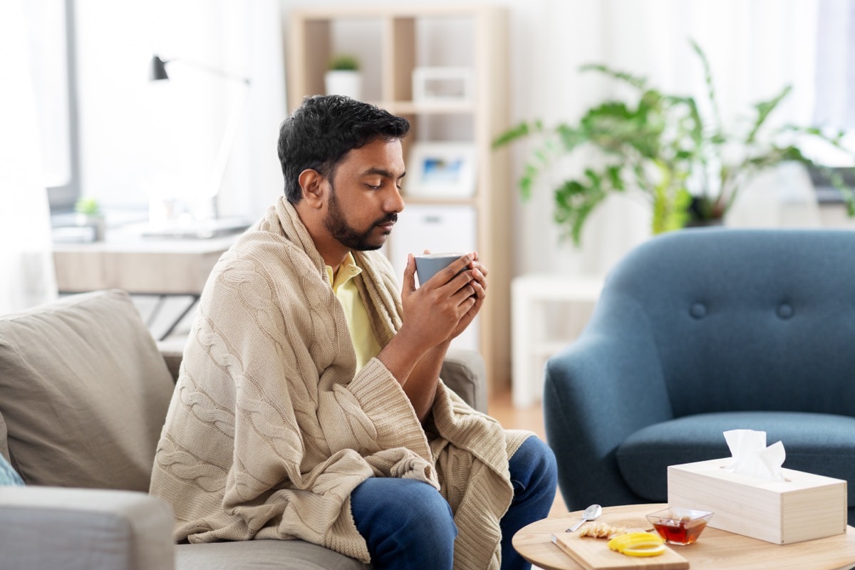 Man Drinking Hot Tea