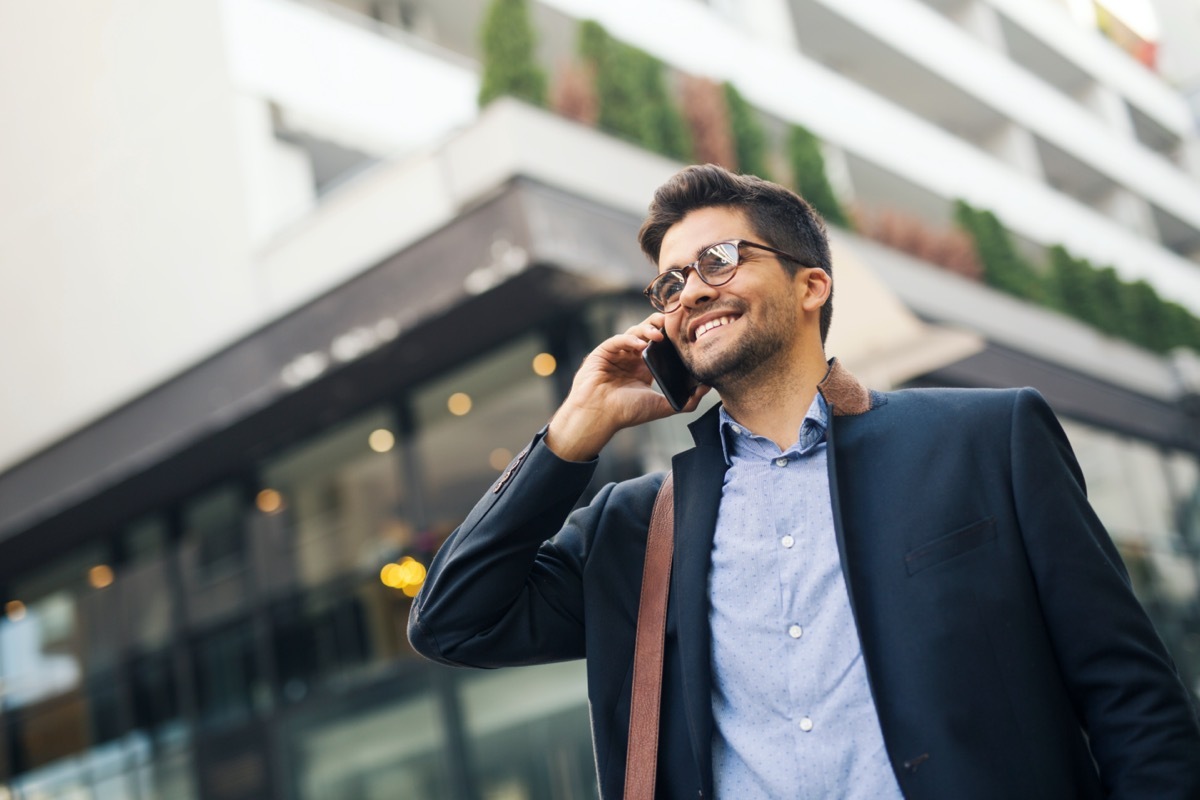 businessman talking on mobile phone.