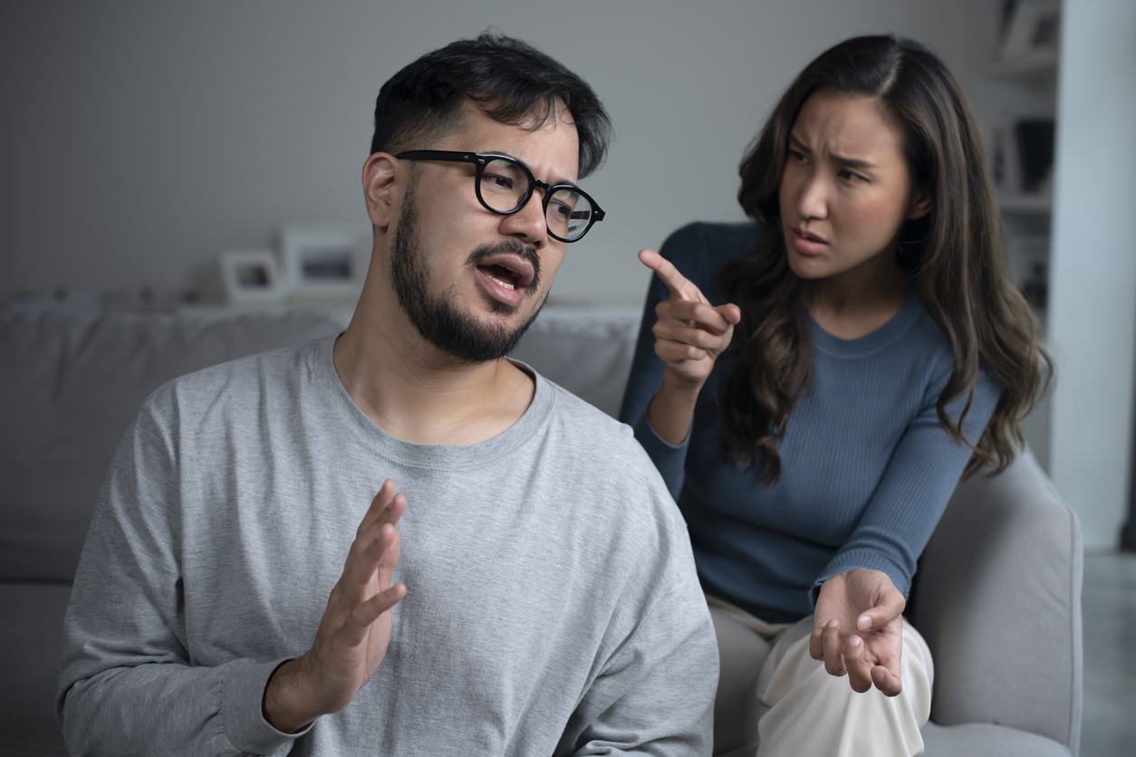 young couple fighting