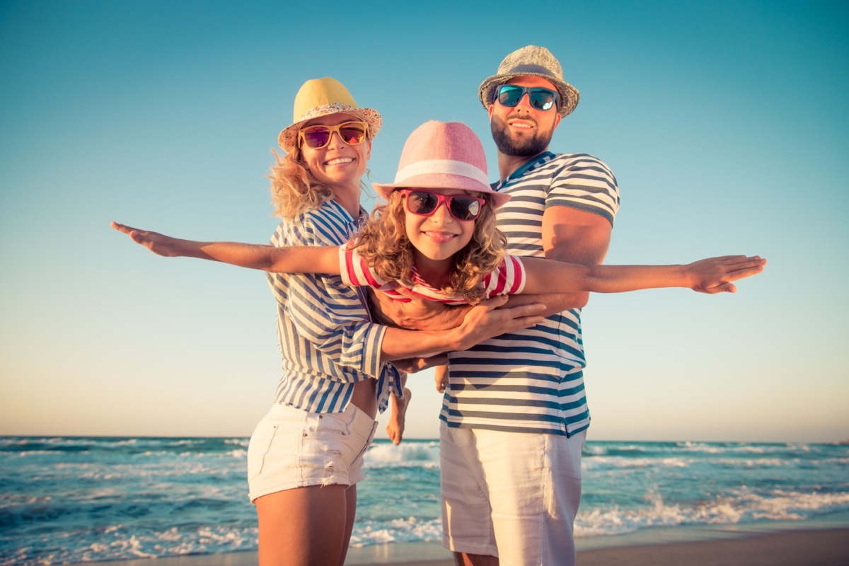 family at the beach