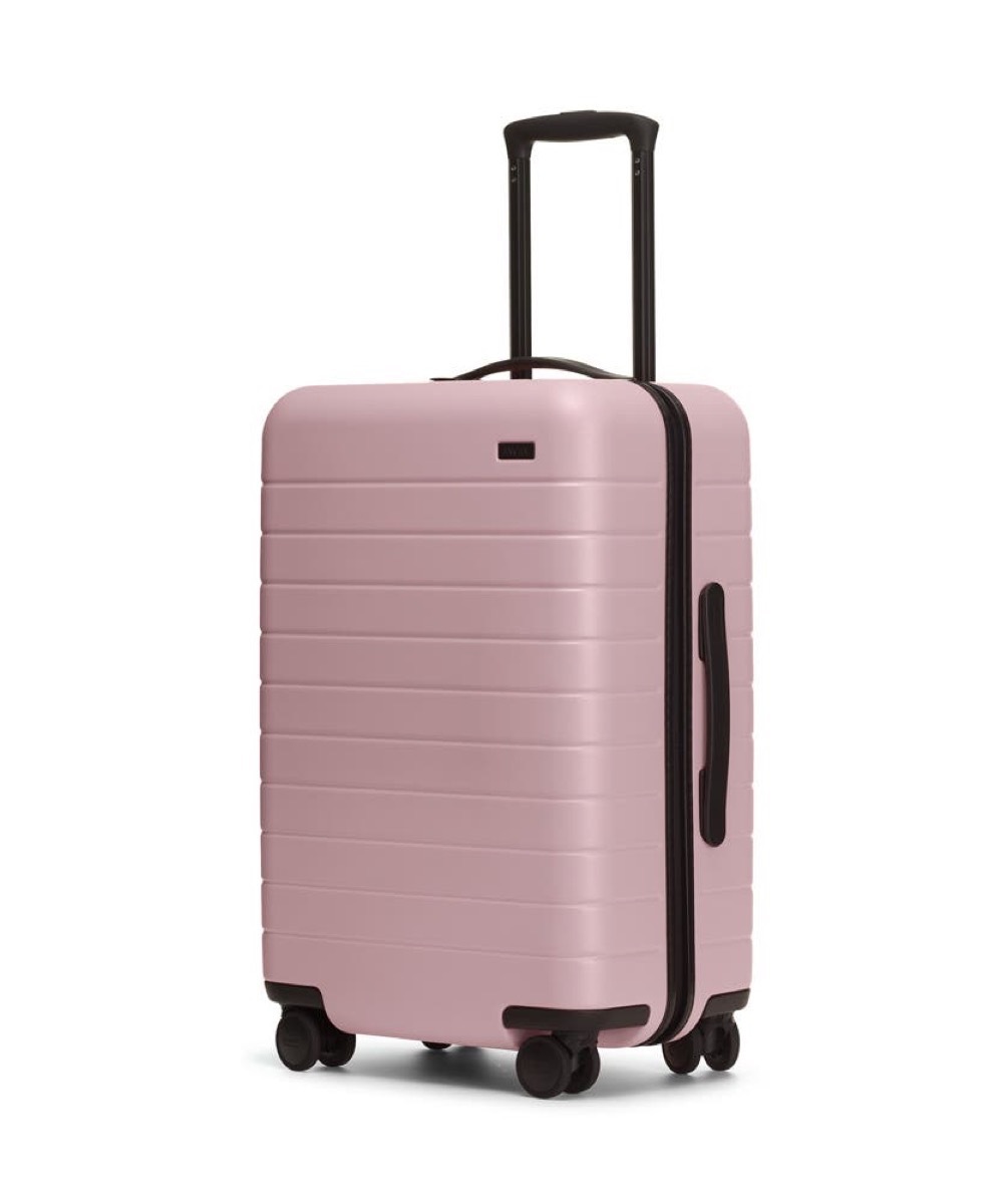 pink away hardsided suitcase