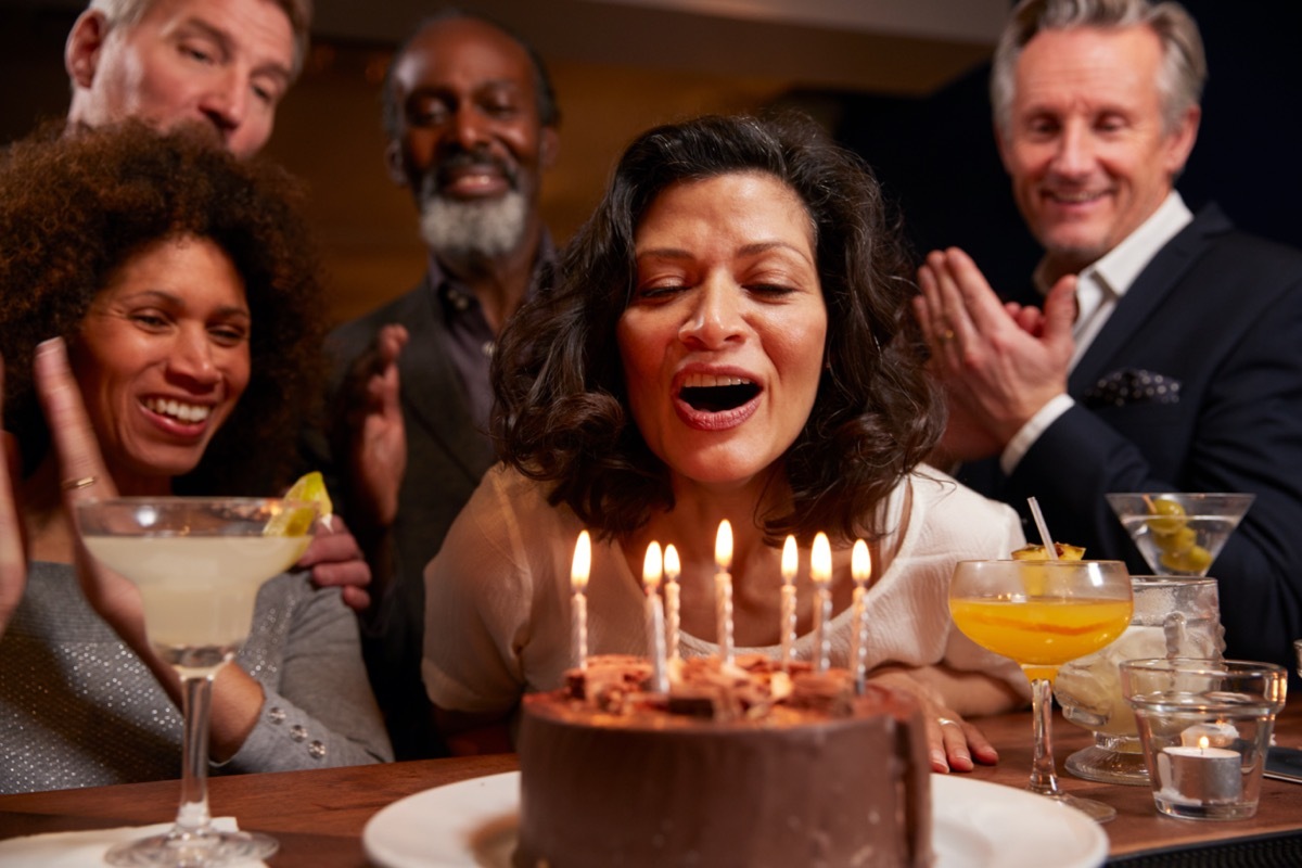 group celebrating a birthday