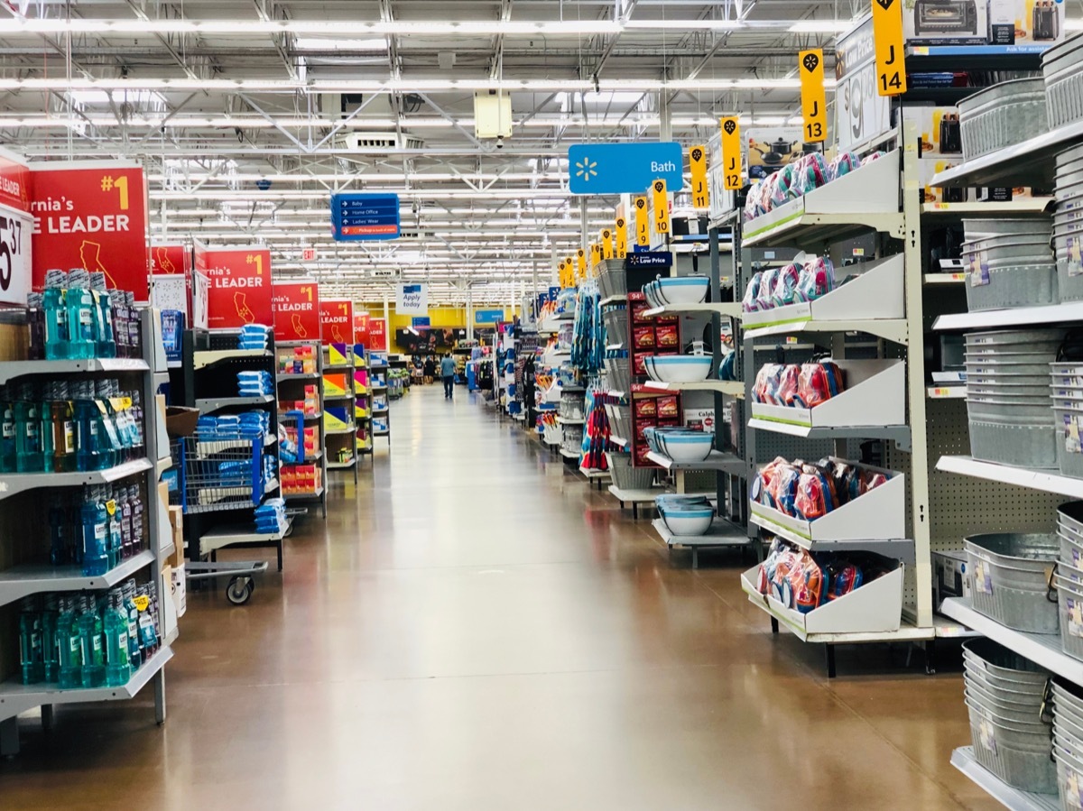 walmart aisles and shelves