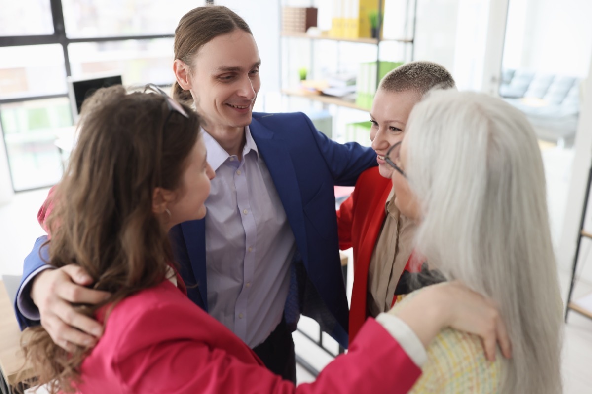 Coworkers Huddling Up