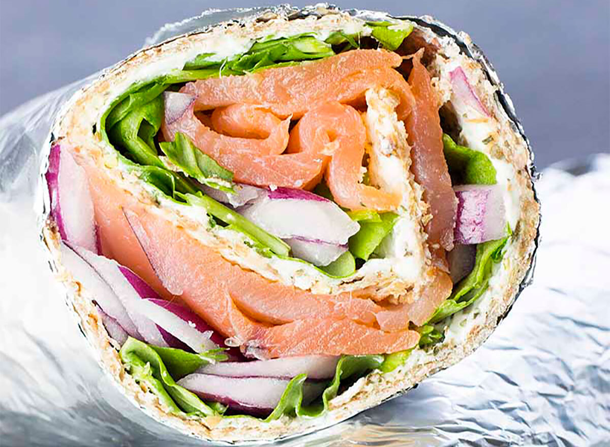 salmon and cream cheese wrap