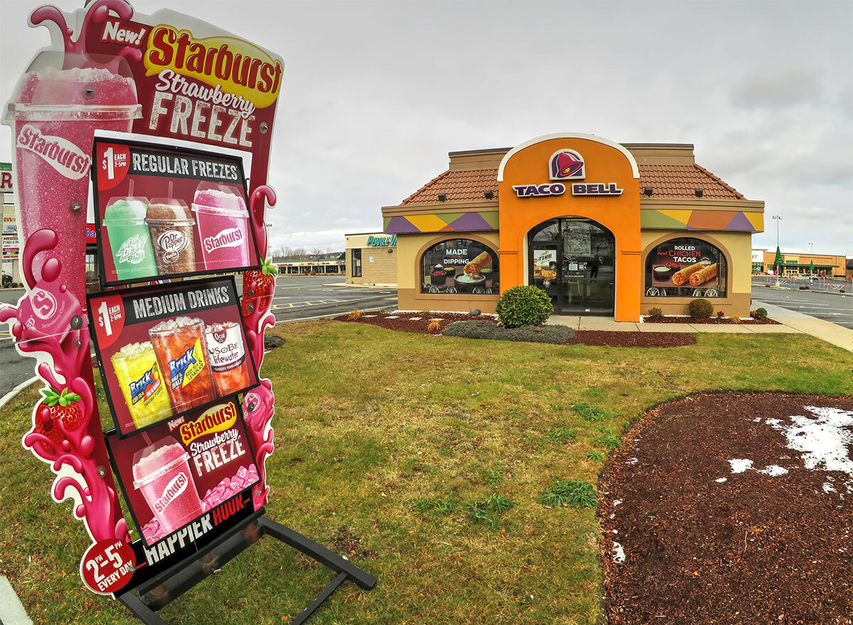 taco bell sign for starburst freeze