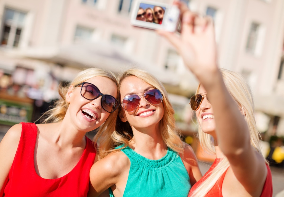 Three Girls Taking a Selfie