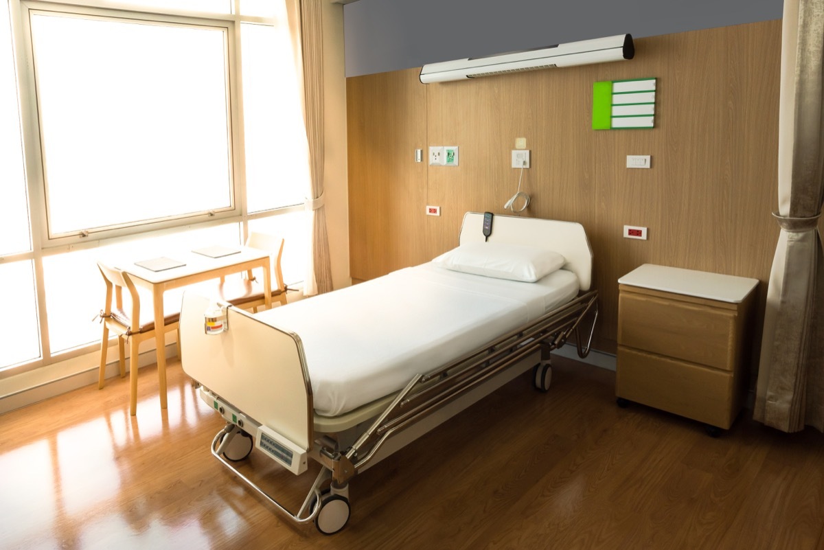 hospital room with bed