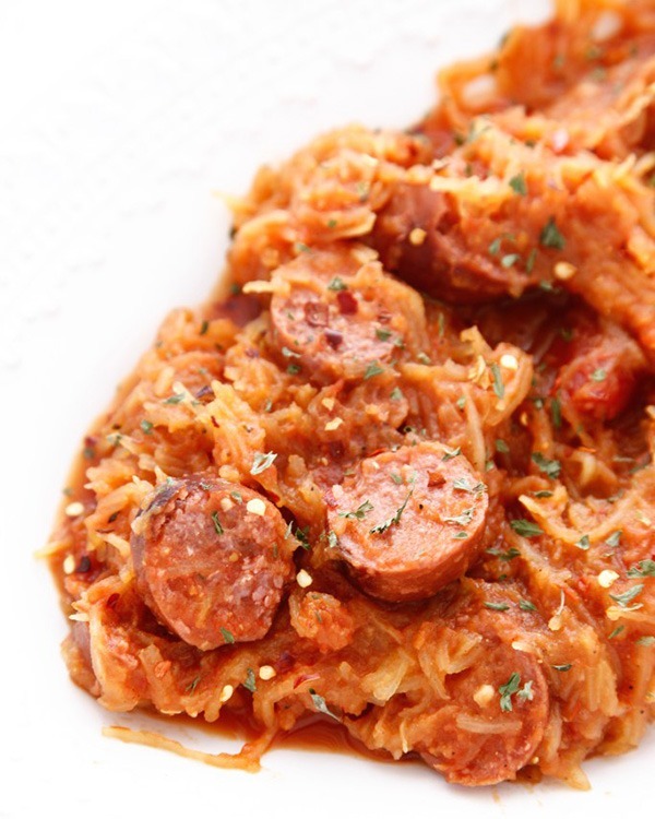 spicy kielbasa spaghetti squash