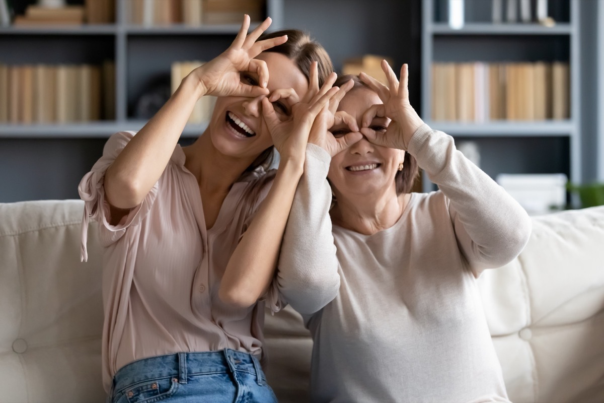 Two Women Making Funny Faces