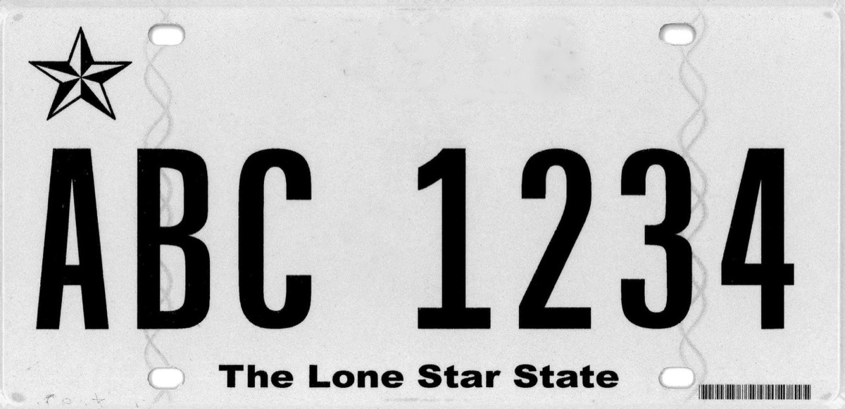 texas license plate photoshopped