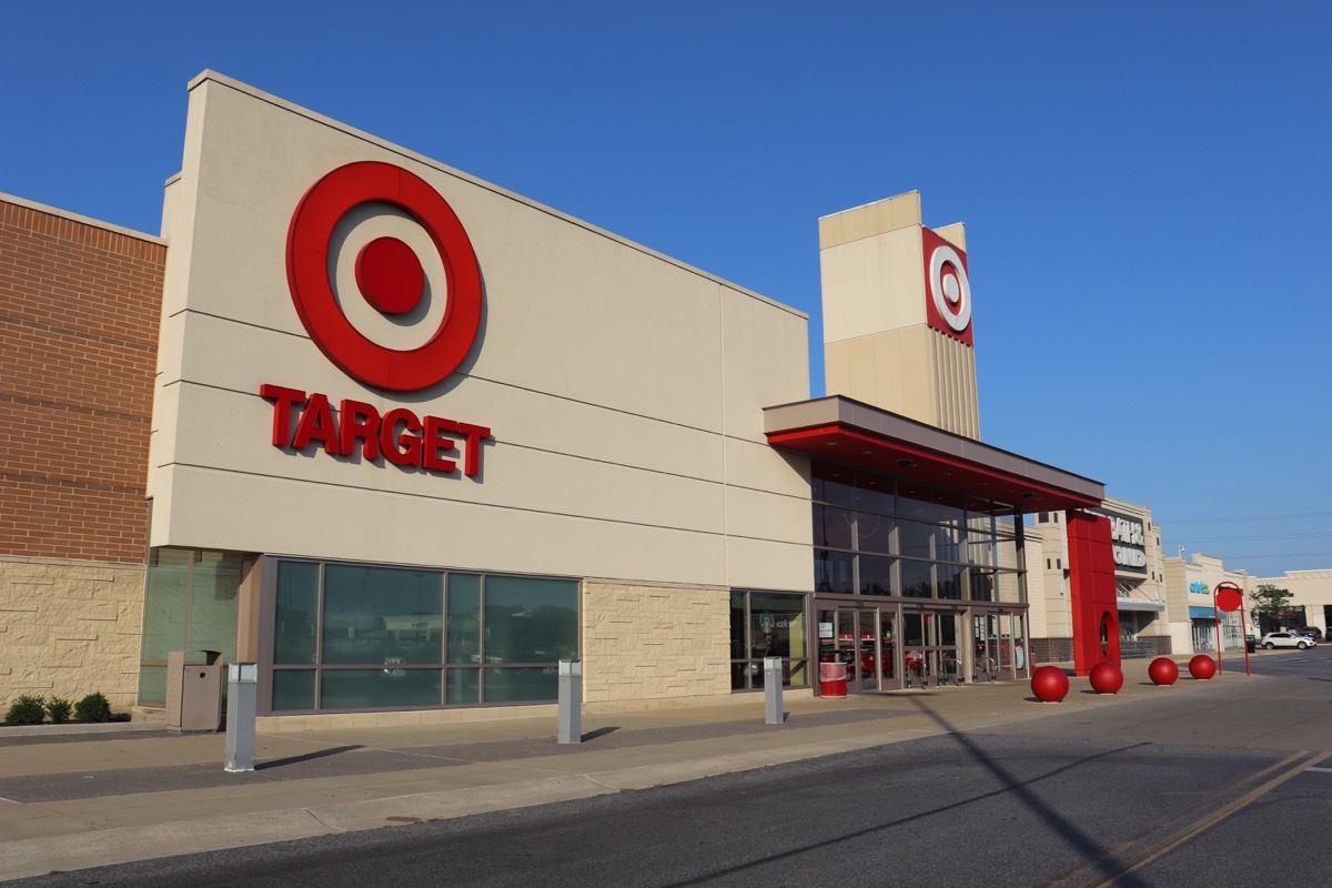 Silver Spring, Maryland, USA - July 4 2021: Target supermarket main front entrance.