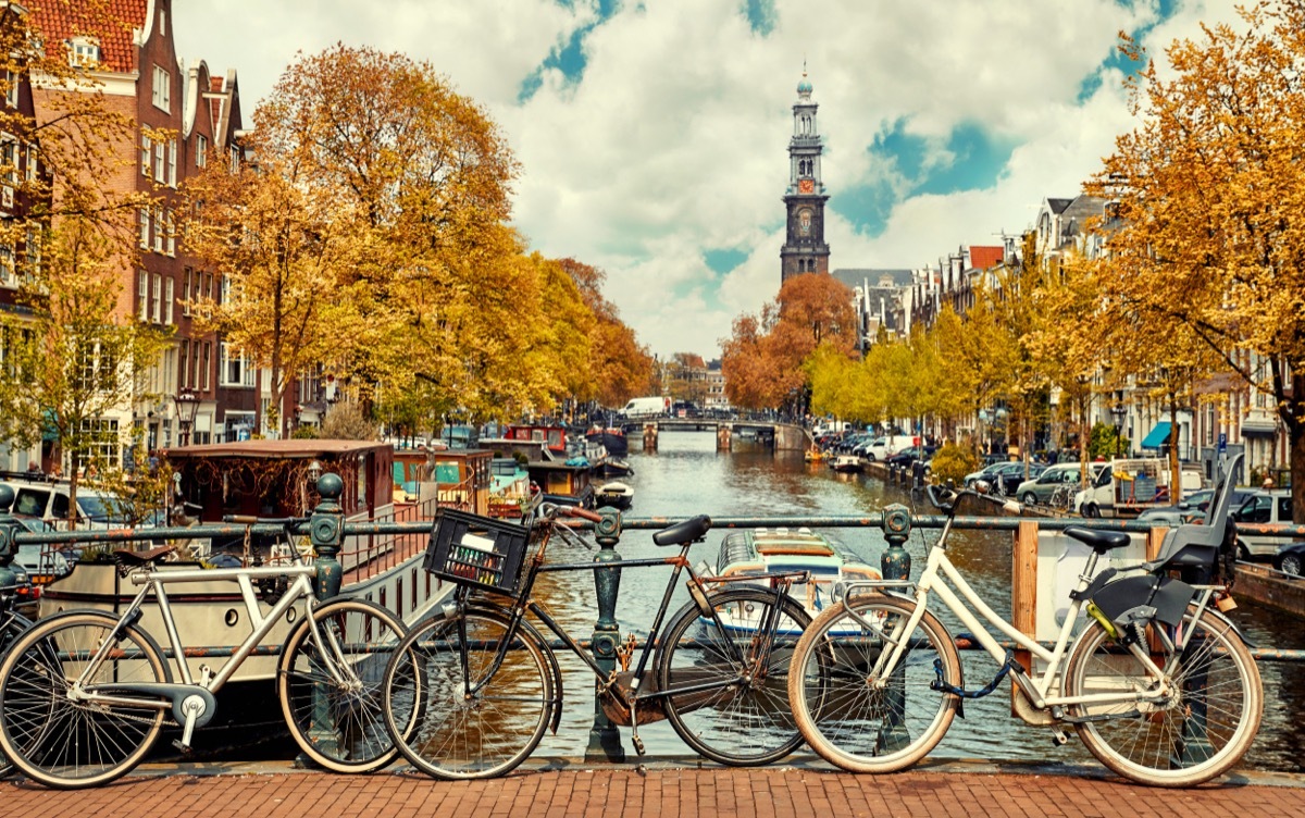 Bikes Over Canal in Amsterdam