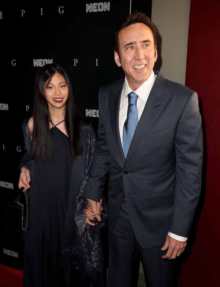 Riko Shibata and Nicolas Cage at the premiere of 