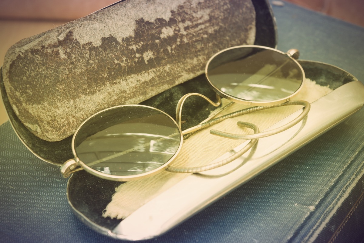 Vintage photo with old John Lennon glasses - Image