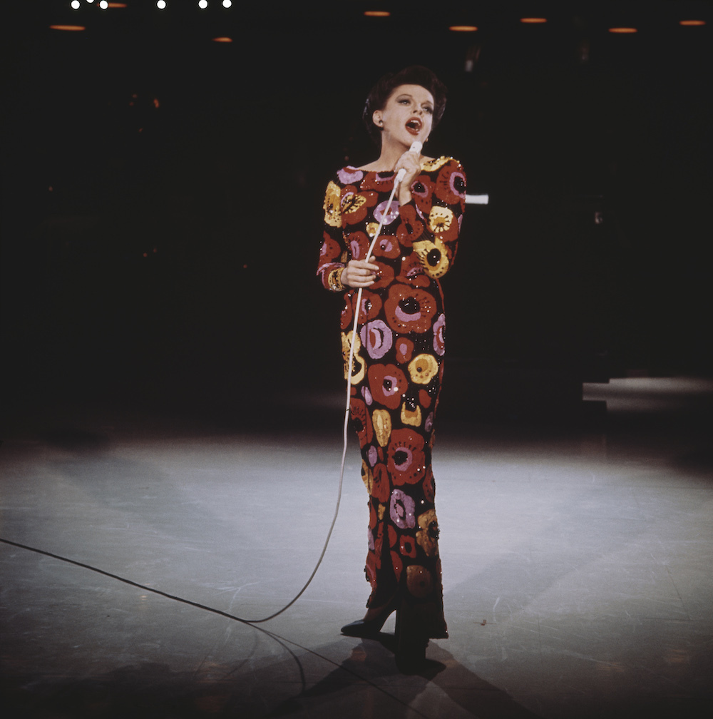 Judy Garland performing on stage circa 1960