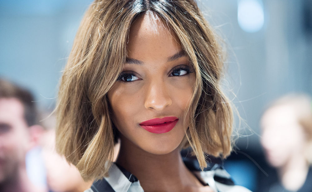 LONDON, ENGLAND - SEPTEMBER 15: Jourdan Dunn poses backstage at the Burberry Prorsum show during London Fashion Week Spring Summer 2015 at on September 15, 2014 in London, England. (Photo by Samir Hussein/WireImage)