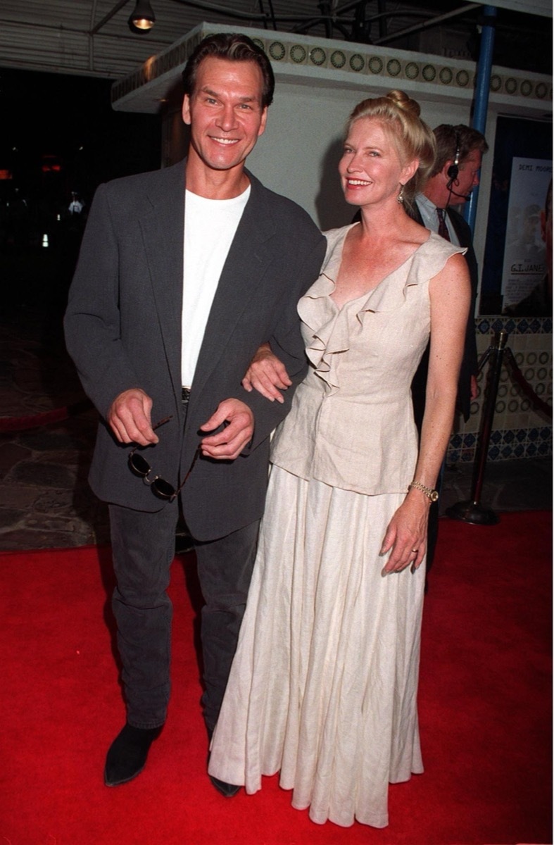 Actor PATRICK SWAYZE and wife LISA at the premiere, in Los Angeles, of Demi Moore's new movie, 