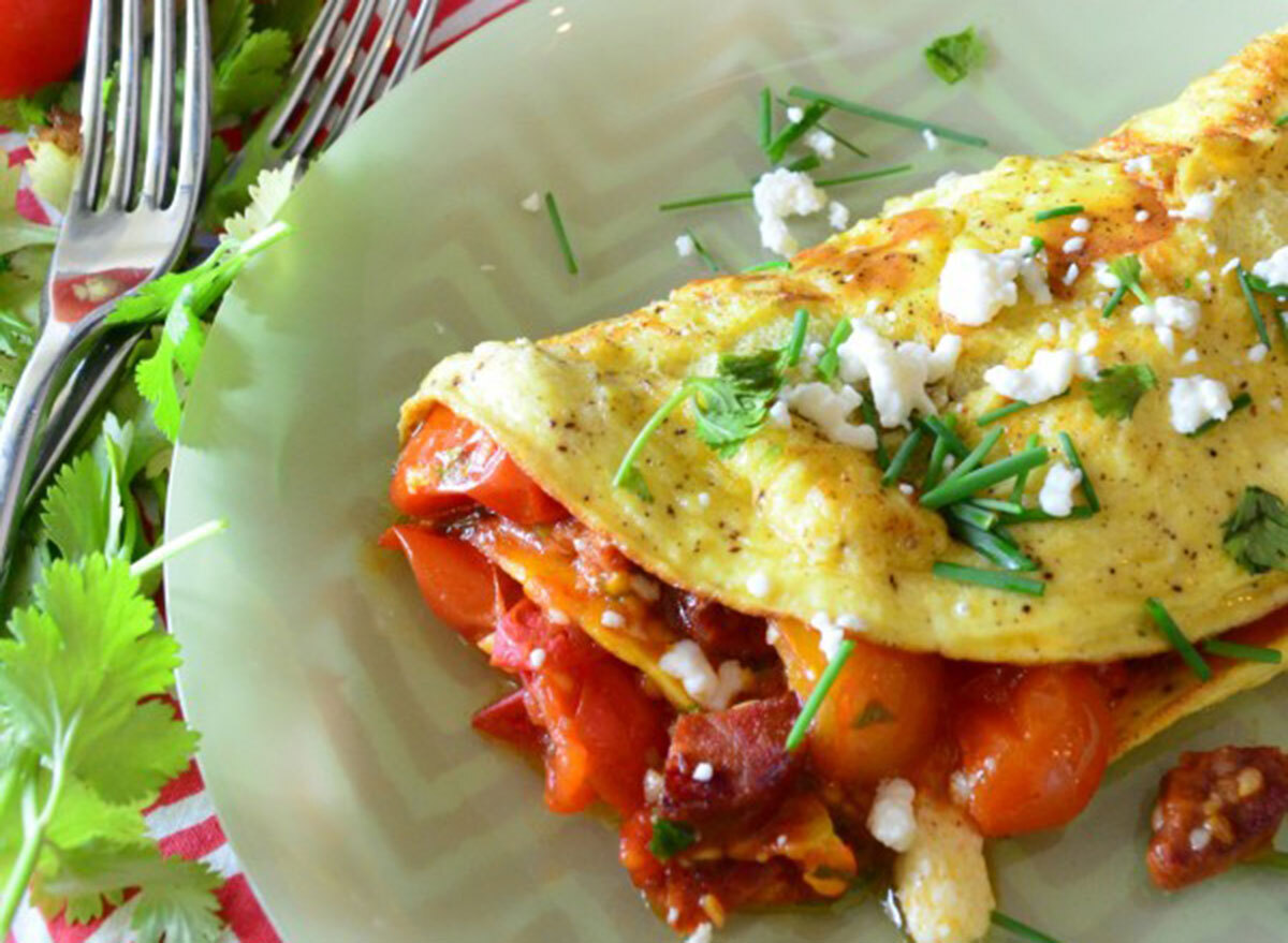 tomato chorizo omelet