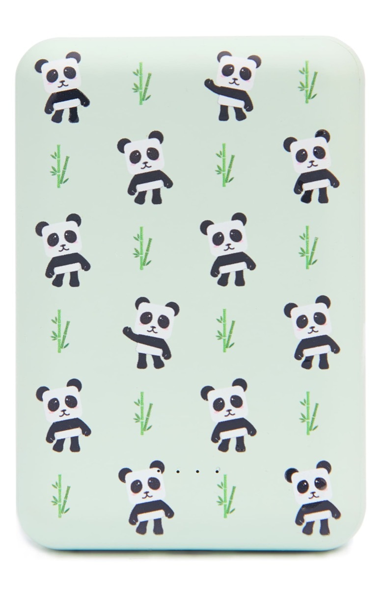 green power bank with panda print